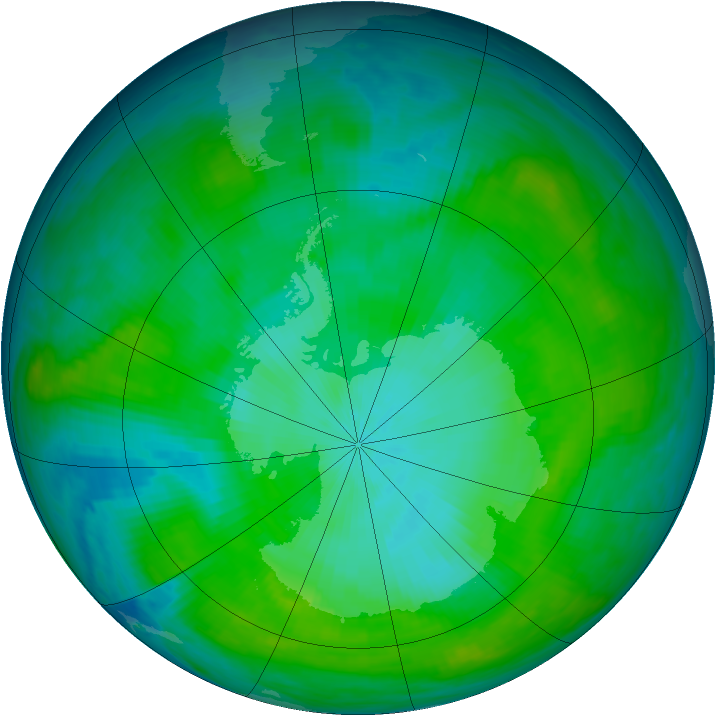 Antarctic ozone map for 05 February 1979